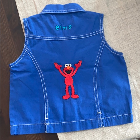 Sesame Street blue vest Elmo embroidered Vintage - Picture 2 of 4